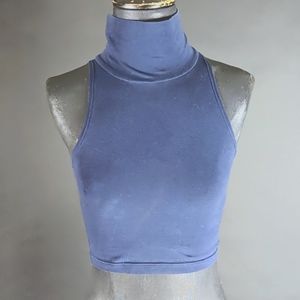 American Apparel Blue Cropped Tank Top